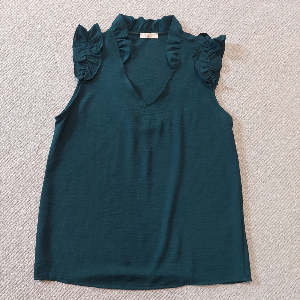 Les Ames Emerald Green Sleeveless Top